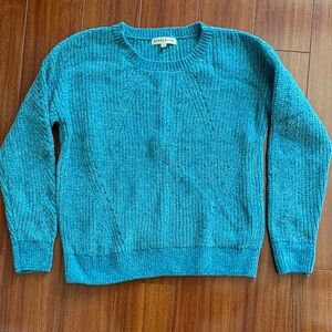 Cozy Teal Crew Neck Sweater